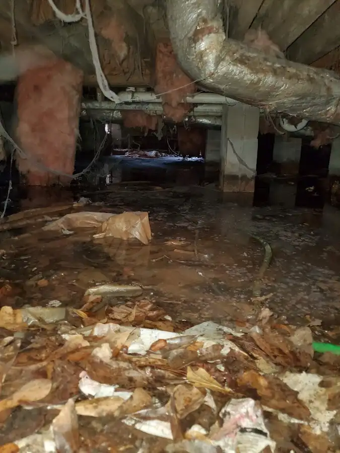 Crawl space flood assessment for Commercial Water Damage Restoration in Le Mars